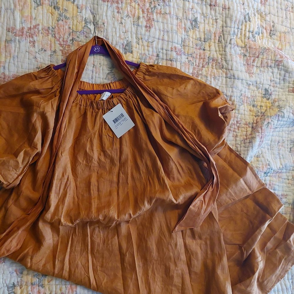 Linen Dissh Dress Kate Tangerine